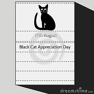 Black Cat Appreciation Day Vector Illustration