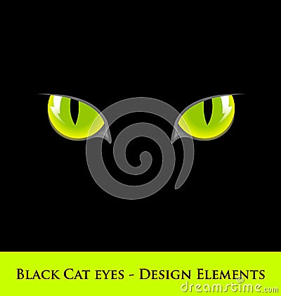 Black cat eyes Vector Illustration