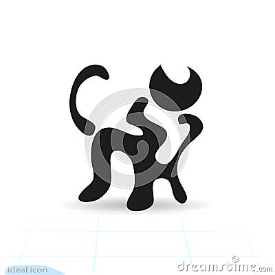 Black Cat Logo. Laconic Symbol for Icons, Logos, Badges and Emblems. Friday 13th Vector Illustration