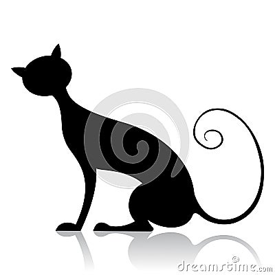 Black cat silhouette Stock Photo