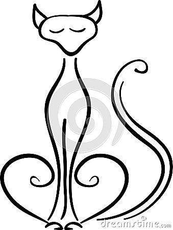 Black cat silhouette Vector Illustration