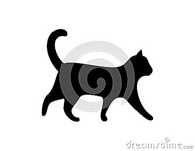 Black Cat Silhouette Vector Feline Animal Icon Vector Illustration