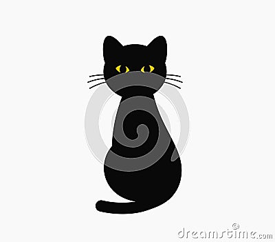Black cat sitting icon Vector Illustration