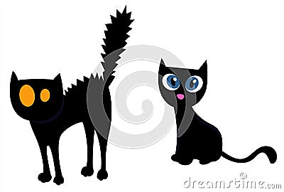 Black Cats Vector Illustration