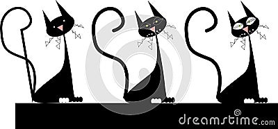 Black cats Vector Illustration