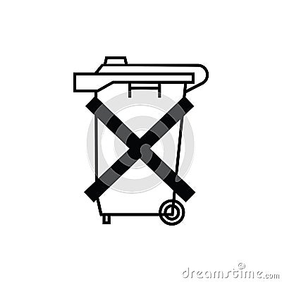 Black caution Trash symbol. For banner, general design print and websites. Stock Photo