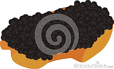 Black caviar Vector Illustration