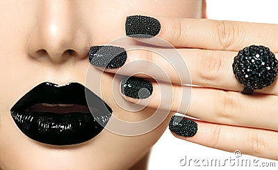 Black Caviar Manicure Stock Photo