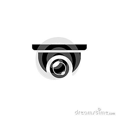 Black CCTV sphere icon. Isolated Vector Illustration Stock Photo