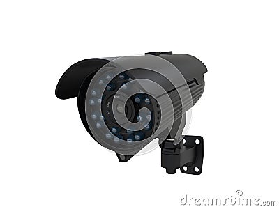 Black CCTV Surveillance Camera Stock Photo