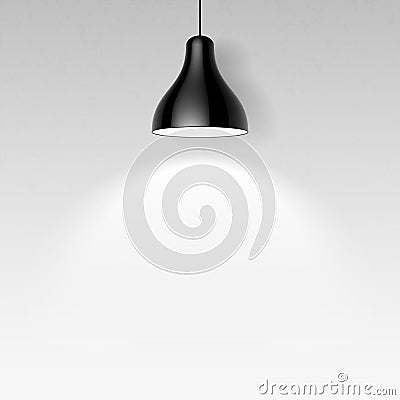 Black ceiling lamp Vector Illustration