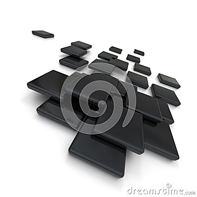 Black ceramic tiles Stock Photo