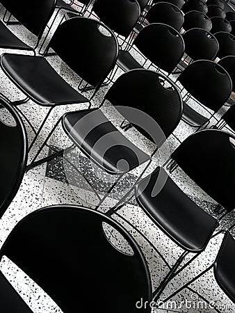 Black chairs Stock Photo