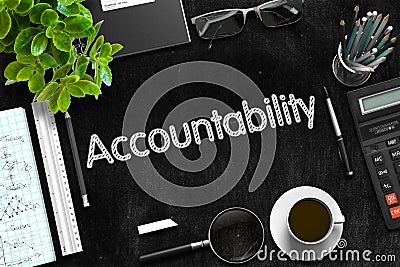 Black Chalkboard with Accountability Concept. 3D Rendering. Stock Photo