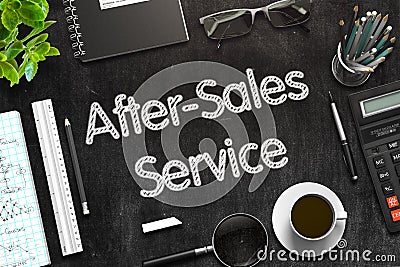 Black Chalkboard with After-Sales Service. 3D Rendering. Stock Photo