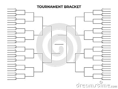 Black championship bracket. Empty tournament infographics template Vector Illustration