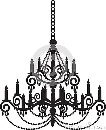 Black chandelier Vector Illustration