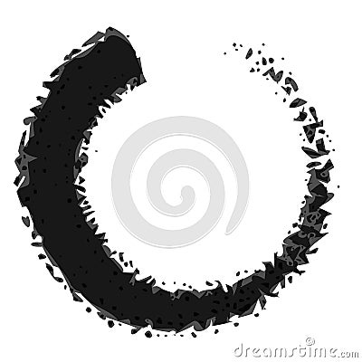 Black Charcoal Ring or Circle Stock Photo