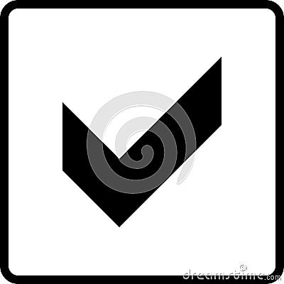 Black check box symbol for banner, general design print and websites. Vector Illustration