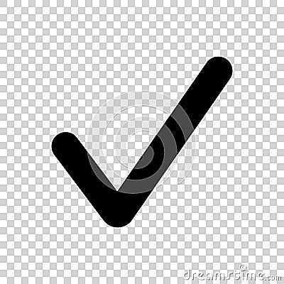 Black Check Mark icon isolated on transparent background Vector Illustration