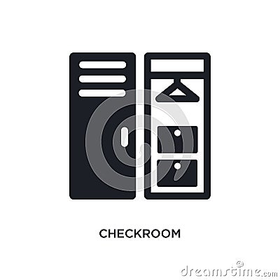 black checkroom isolated vector icon. simple element illustration from hotel and restaurant concept vector icons. checkroom Vector Illustration