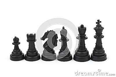 Black chess pieces Stock Photo