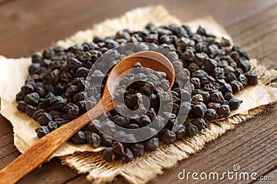 Black Chickpea with a spoon Stock Photo