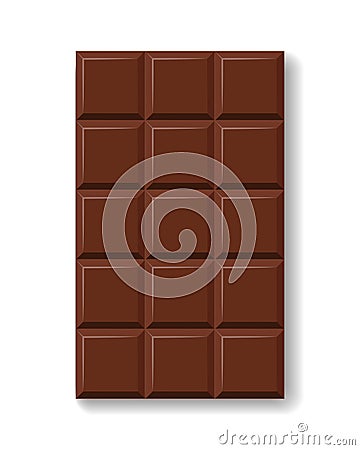 Black chocolate bar unwrapped vector Vector Illustration