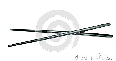 Black chop sticks isolated Stock Photo