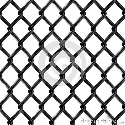 Black chrome fence seamless structure Vector Illustration