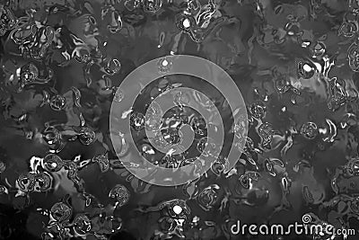 Black chromium liquid background, circle bubble particle backdrop Stock Photo