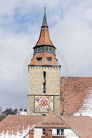 The Black Church Tower Brasov Stock Photo