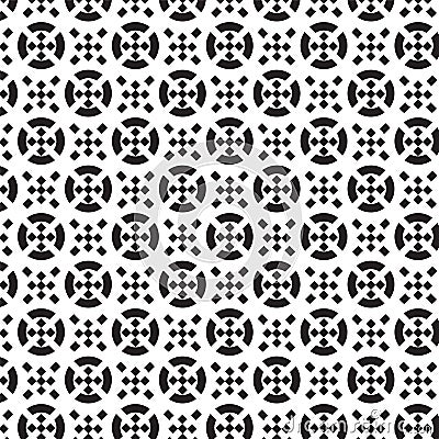 Black circle and black crosswise square inside and outside pattern Vector Illustration