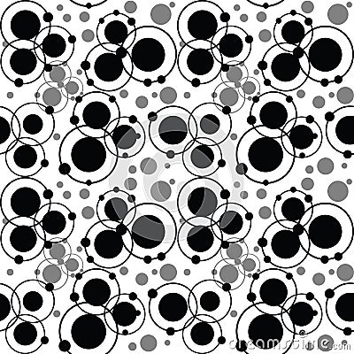 Black circles and dots pattern Stock Photo