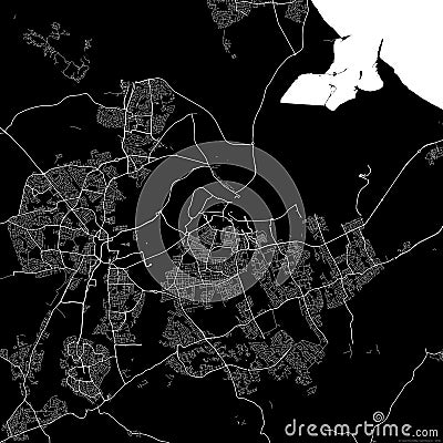 Black city map of Middlesbrough United Kingdom. Stock Photo