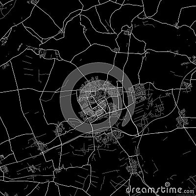 Black city map of Oss Netherlands. Stock Photo