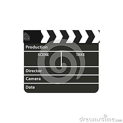 Black clapperboard. Movie clapper board Vector Illustration