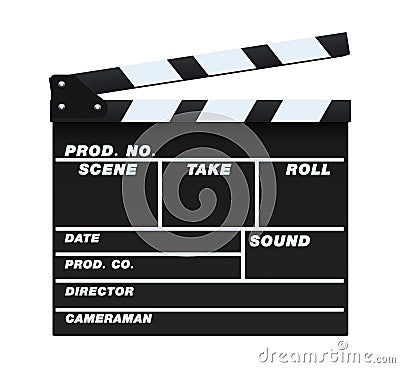 Black Clapperboard Cartoon Illustration