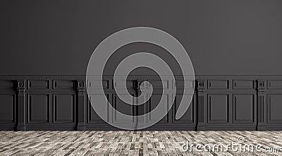 Black classic interior background 3d render Stock Photo