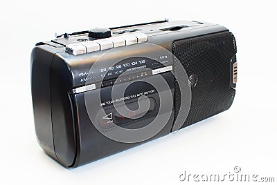 Black classic radio isolated Stock Photo