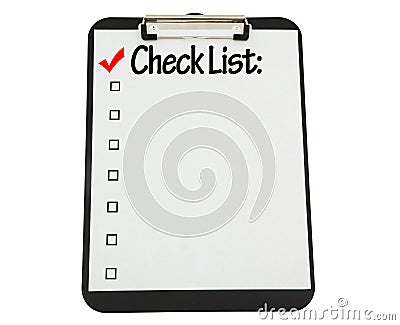 Black Clipboard with Check List Attached Stock Photo