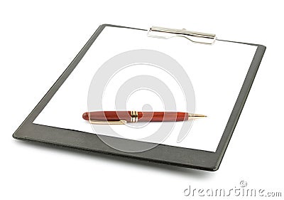 Black clipboard and pen Stock Photo