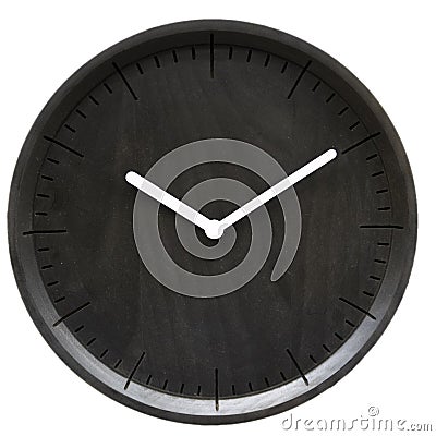 Black clock isolated on white background with path Stock Photo