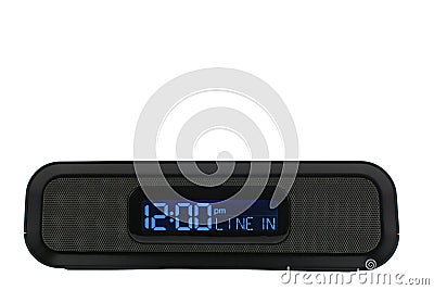 Black clock radio Stock Photo