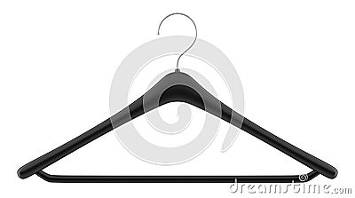 Black clothing hanger isolated on white Stock Photo