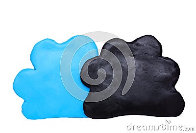 Black cloud weather forecast icon symbol plasticine clay Stock Photo