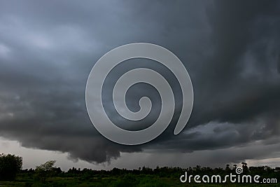 Black clouds were forming a thunderstorm Stock Photo