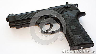 Black CO2 pistol Stock Photo