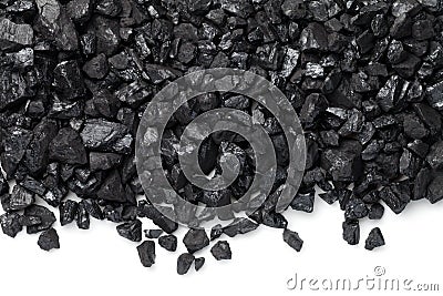 Black Coal Isolated On White Background Stock Photo