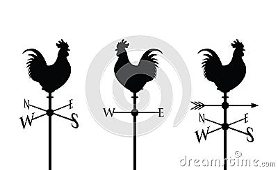 Black cockerel silhouette Vector Illustration